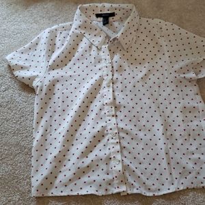 Forever 21 Heart Collared Button Up